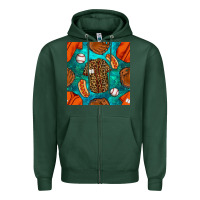 Sports Green baseball leopard uniform and hotdog with gemstone seamless pattern Zipper Hoodie - BundleAndBundleShop