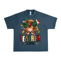Midnight Navy teacher life blonde caucassian messy bun Urban Heavy Tee - texasbilliewilder