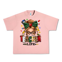 Salmon teacher life blonde caucassian messy bun Urban Heavy Tee - texasbilliewilder