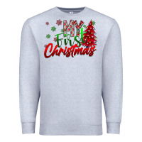 Heather Grey my first Christmas Premium Sweatshirt - CowhideDigitalArt