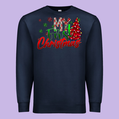 My First Christmas Premium Sweatshirt Designed By Cowhidedigitalart