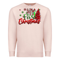 Pale Pink my first Christmas Premium Sweatshirt - CowhideDigitalArt
