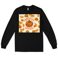 Black pumpkin spice fall leaves Long Sleeve Tee - TumblerDesignByShophia