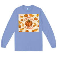 Colony Blue pumpkin spice fall leaves Long Sleeve Tee - TumblerDesignByShophia