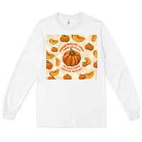 White pumpkin spice fall leaves Long Sleeve Tee - TumblerDesignByShophia