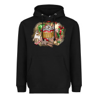 Black Christmas Elf Heavyweight Hoodie - CowhideDigitalArt