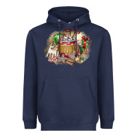 Navy Christmas Elf Heavyweight Hoodie - CowhideDigitalArt