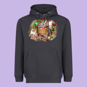 Christmas Elf Heavyweight Hoodie Designed By Cowhidedigitalart