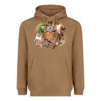 Toasted Coconut Christmas Elf Heavyweight Hoodie - CowhideDigitalArt
