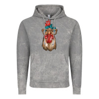 Cloud Rock chicken with bandana and leopard Vintage Hoodie - texasbilliewilder
