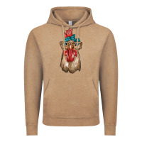 Vintage Coffee chicken with bandana and leopard Vintage Hoodie - texasbilliewilder