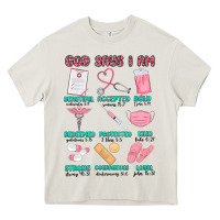 Cream god says i am nurse Heavy Core Tee - MaliasSmallBusiness