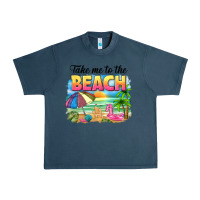 Midnight Navy take me to the beach Urban Heavy Tee - NancyCooperArtShop
