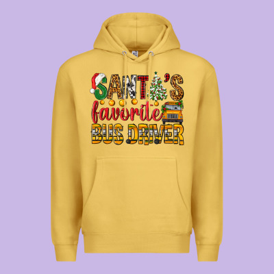 Santa's Favorite Bus Driver Premium Hoodie Designed By Bundleandbundleshop