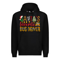 Black Santa's Favorite Bus Driver Premium Hoodie - BundleAndBundleShop