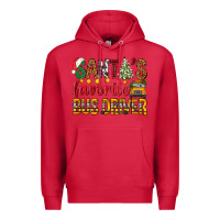 Cardinal Santa's Favorite Bus Driver Premium Hoodie - BundleAndBundleShop