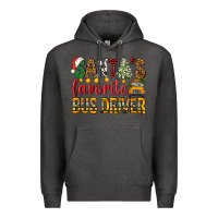 Charcoal Heather Santa's Favorite Bus Driver Premium Hoodie - BundleAndBundleShop