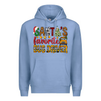 Colony Blue Santa's Favorite Bus Driver Premium Hoodie - BundleAndBundleShop