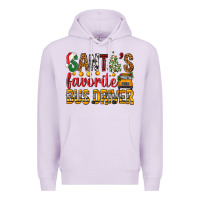 Lilac Santa's Favorite Bus Driver Premium Hoodie - BundleAndBundleShop