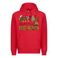 Red Santa's Favorite Bus Driver Premium Hoodie - BundleAndBundleShop