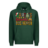 Sports Green Santa's Favorite Bus Driver Premium Hoodie - BundleAndBundleShop