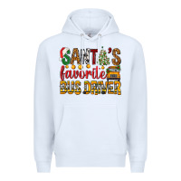 White Santa's Favorite Bus Driver Premium Hoodie - BundleAndBundleShop