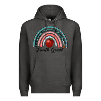 Charcoal Heather fourth grade rainbow Premium Hoodie - RanaPortraitStore