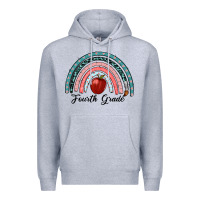 Heather Grey fourth grade rainbow Premium Hoodie - RanaPortraitStore