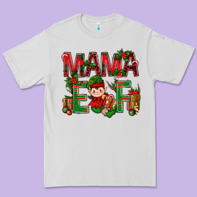 Mama Elf With Gift Christmas Premium Tee Designed By Nancycooperartshop