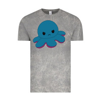 Cloud Rock angry blue moody reversible octopus Vintage Tee - lanVoArt