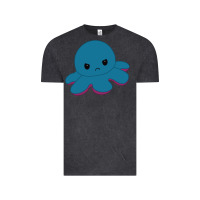 Vintage Black angry blue moody reversible octopus Vintage Tee - lanVoArt