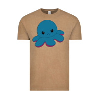 Vintage Coffee angry blue moody reversible octopus Vintage Tee - lanVoArt