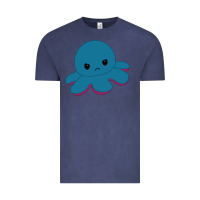 Vintage Denim angry blue moody reversible octopus Vintage Tee - lanVoArt