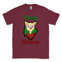 Burgundy Merry Christmas Cat Classic Tee - Bettercallsaul