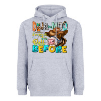Heather Grey Deja Moo I've Heard Tih Bull Before Heavyweight Hoodie - CowhideDigitalArt