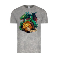 Cloud Rock dragon and a d20 Vintage Tee - lanVoArt