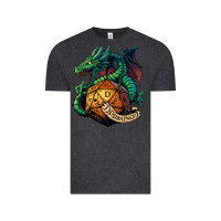 Vintage Black dragon and a d20 Vintage Tee - lanVoArt