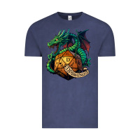 Vintage Denim dragon and a d20 Vintage Tee - lanVoArt