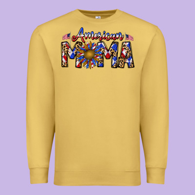 American Mama Premium Sweatshirt Designed By Cowhidedigitalart