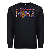 Black American mama Premium Sweatshirt - CowhideDigitalArt