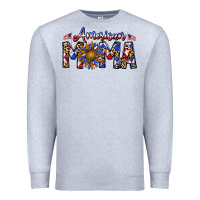 Heather Grey American mama Premium Sweatshirt - CowhideDigitalArt