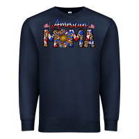 Navy American mama Premium Sweatshirt - CowhideDigitalArt