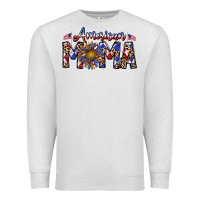 Oatmeal Heather American mama Premium Sweatshirt - CowhideDigitalArt
