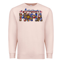 Pale Pink American mama Premium Sweatshirt - CowhideDigitalArt