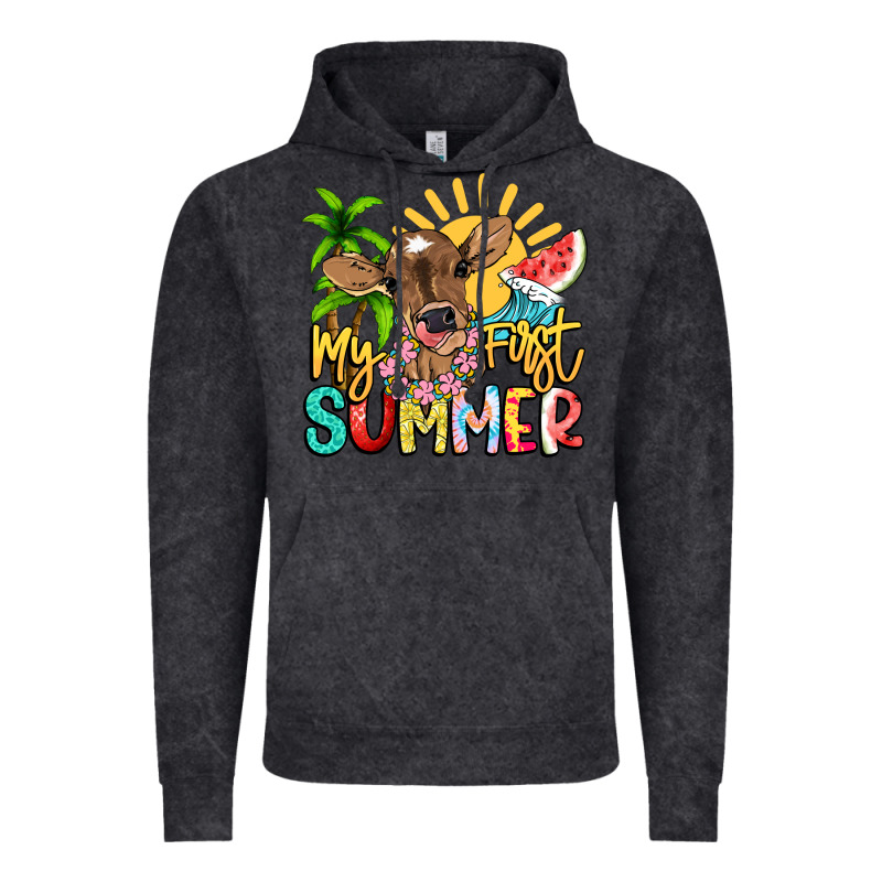 My First Summer Baby Cow Vintage Hoodie by NancyCooperArtShop | Teevron