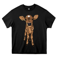 Black baby cow Heavy Core Tee - NancyCooperArtShop