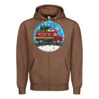 Chestnut santa claus with retro van  christmas ornament Zipper Hoodie - BundleAndBundleShop