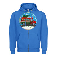 True Royal santa claus with retro van  christmas ornament Zipper Hoodie - BundleAndBundleShop