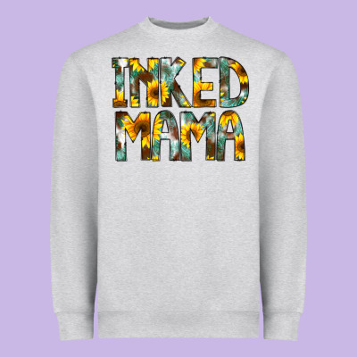 Inked Mama Flowers Heavyweight Sweatshirt Designed By Cowcowdesign