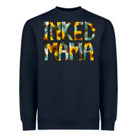 Navy Inked Mama Flowers Heavyweight Sweatshirt - CowCowDesign